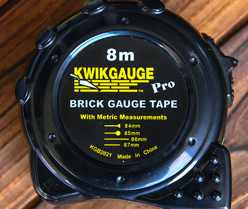 Kwikgauge Pro Brick Gauge Tape Measure - 84 to 87 gauge